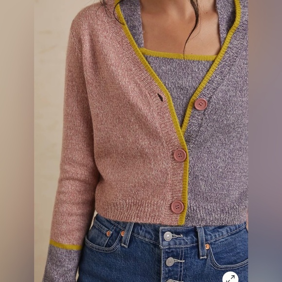 NWT Anthropologie 2 Piece Amity Color blocked Tank/Cardigan Woman’s Set Size XL - Picture 3 of 14
